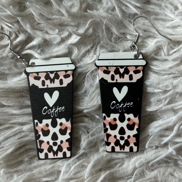Coffee Cup Drop Earrings - Picture 1 of 3